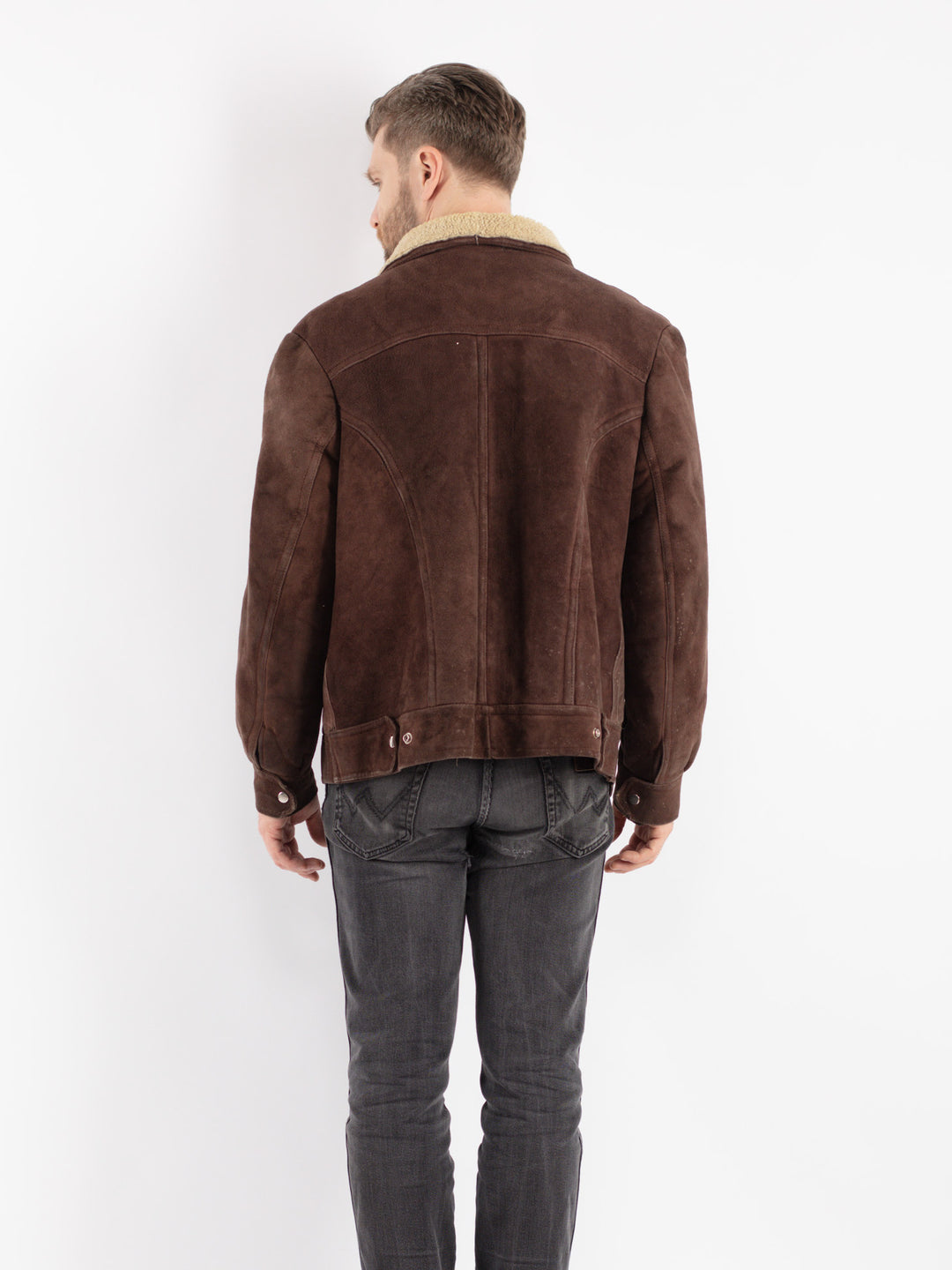 Vintage 70's Men Sheepskin Jacket in Brown