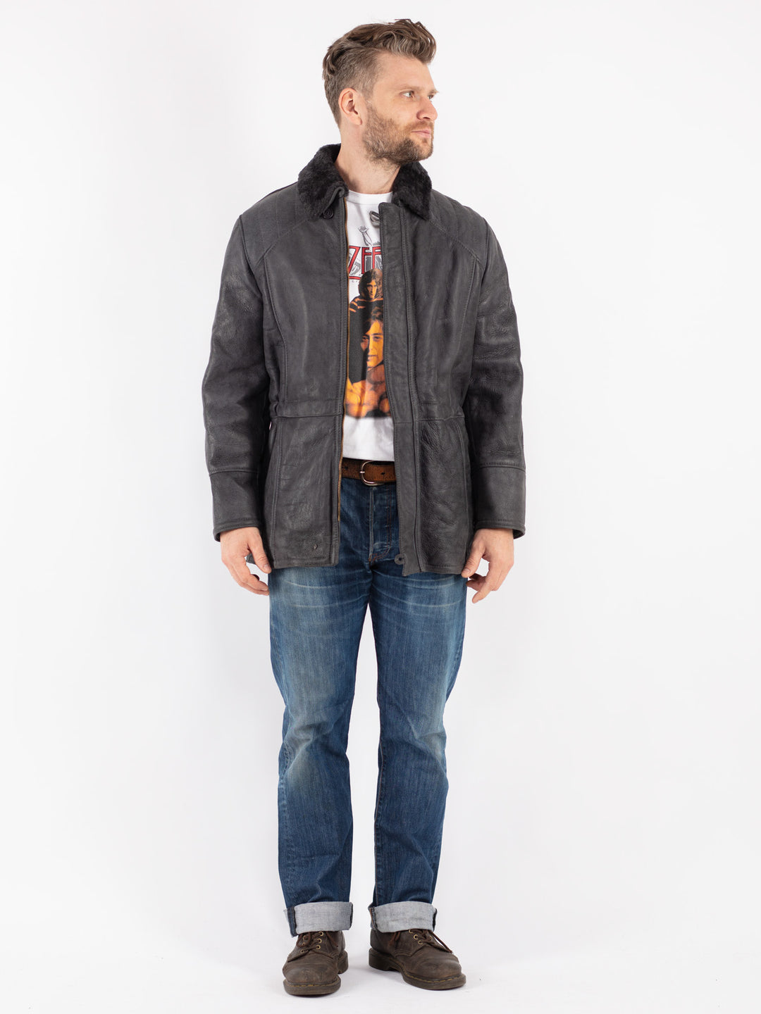 Vintage 70's Men Sheepskin Jacket in