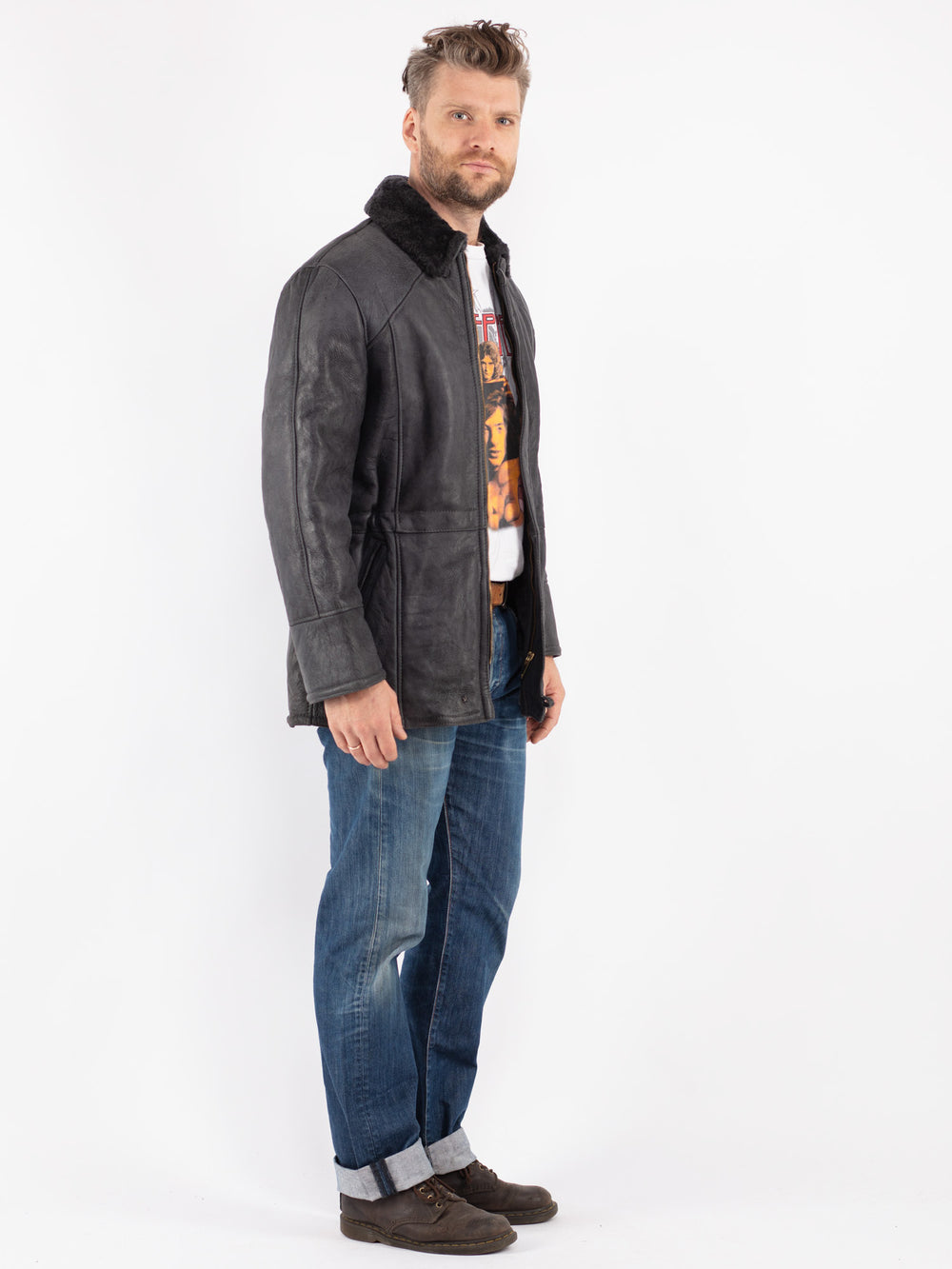 Vintage 70's Men Sheepskin Jacket in