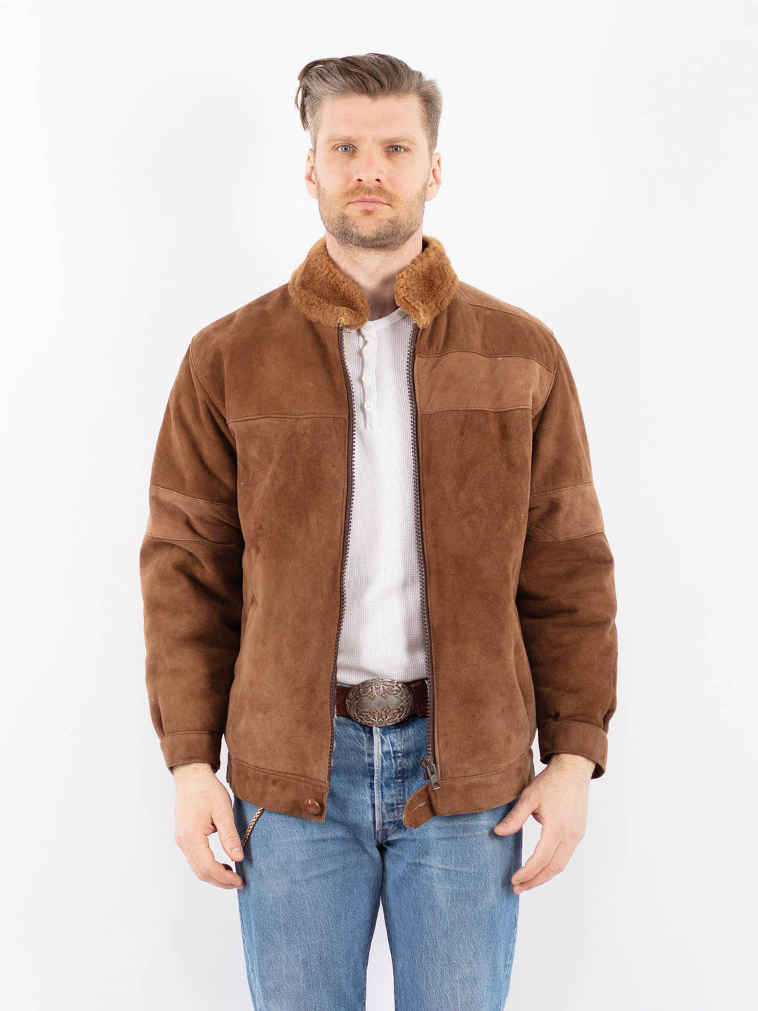 Vintage 70's Men Sheepskin in BrownZ1432