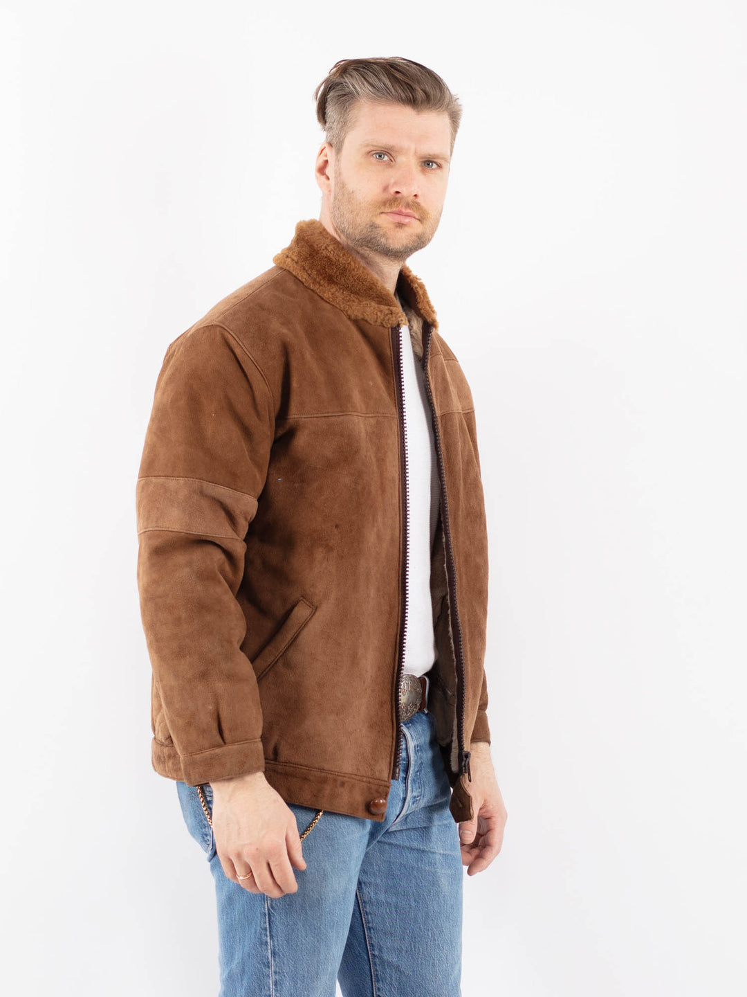 Vintage 70's Men Sheepskin in BrownZ1432