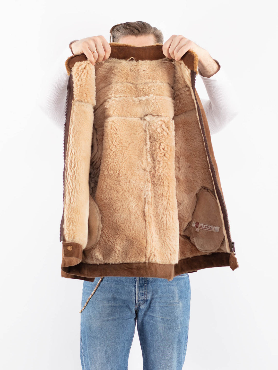 Vintage 70's Men Sheepskin in BrownZ1432