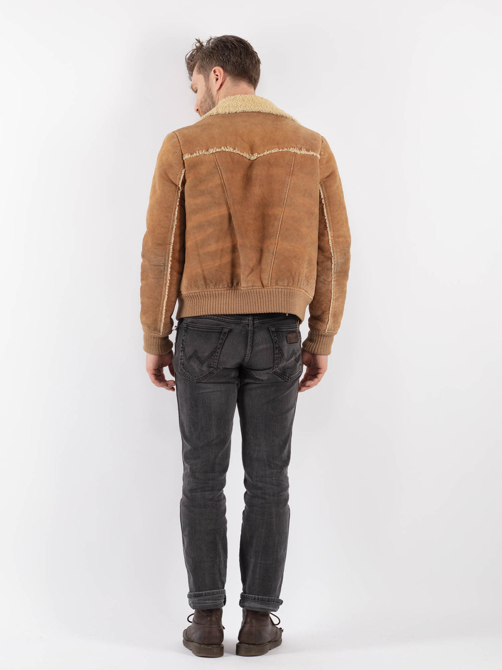 Vintage 70's Men Sheepskin Jacket in BrownZ548