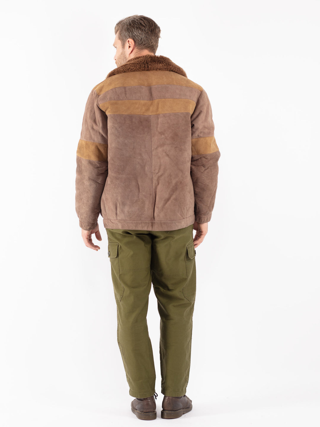 Vintage 70's Men Sheepskin Jacket in Brown