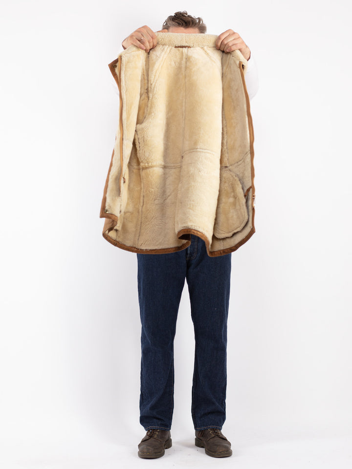 Vintage 70's Men Sheepskin Jacket in Brown