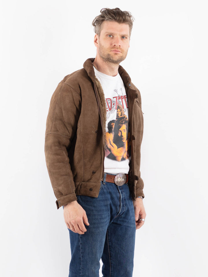 Vintage 70's Men Sheepskin Jacket in BrownZ1573