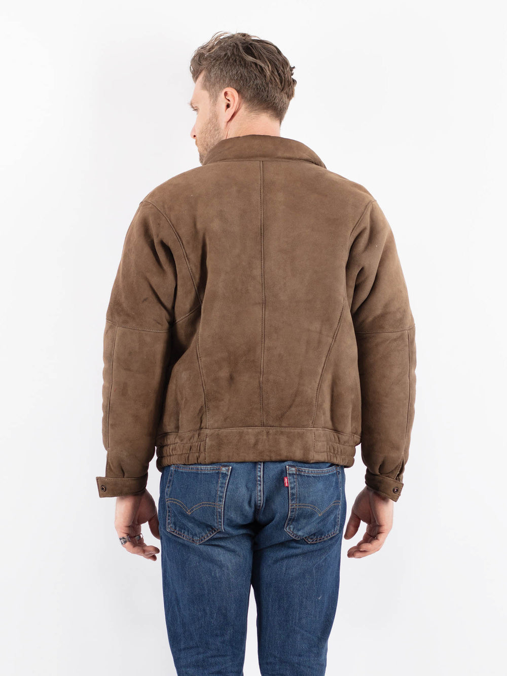 Vintage 70's Men Sheepskin Jacket in BrownZ1573