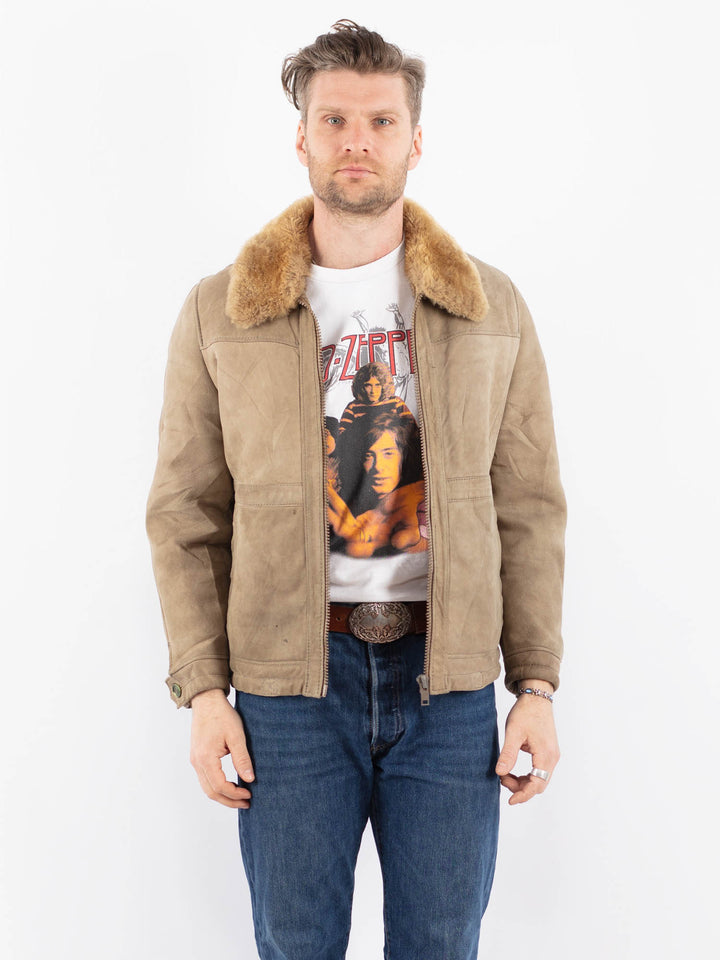 Vintage 70's Men Sheepskin Jacket in BeigeZ1575