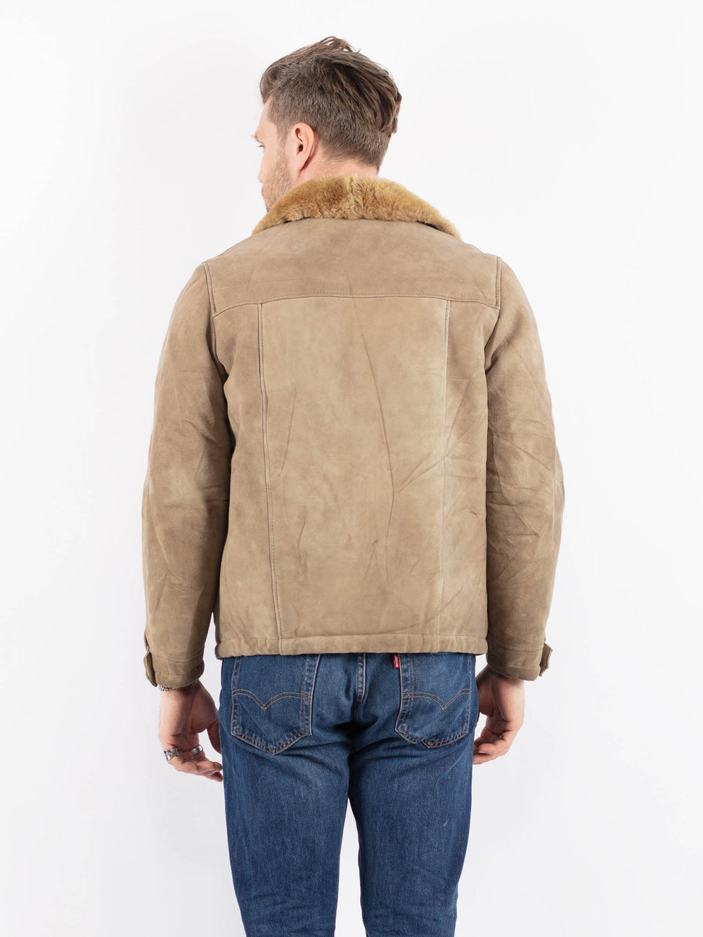 Vintage 70's Men Sheepskin Jacket in BeigeZ1575