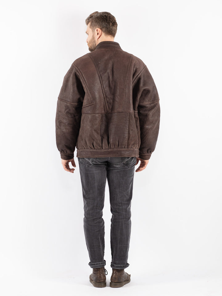 Vintage 70's Men Sheepskin Jacket in Brown