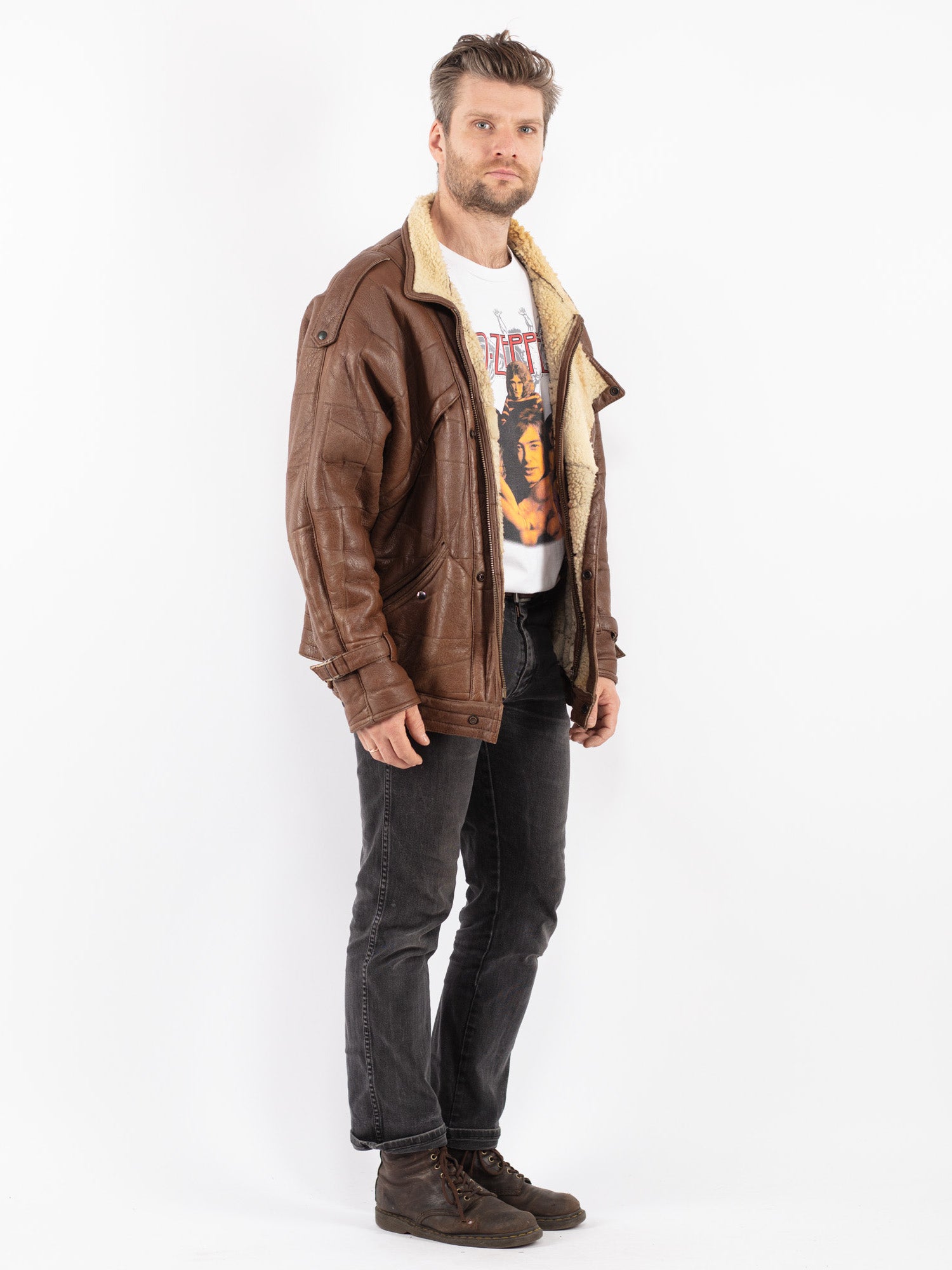 Online Vintage Store | Vintage 70's Men Sheepskin Jacket in Brown
