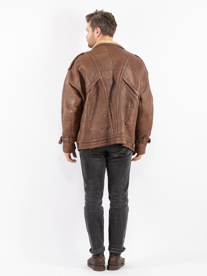 Vintage 70's Men Sheepskin Jacket in Brown