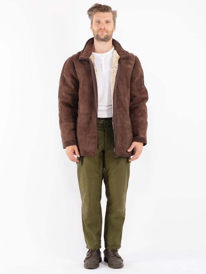 Vintage 70's Men Sheepskin Jacket in Brown