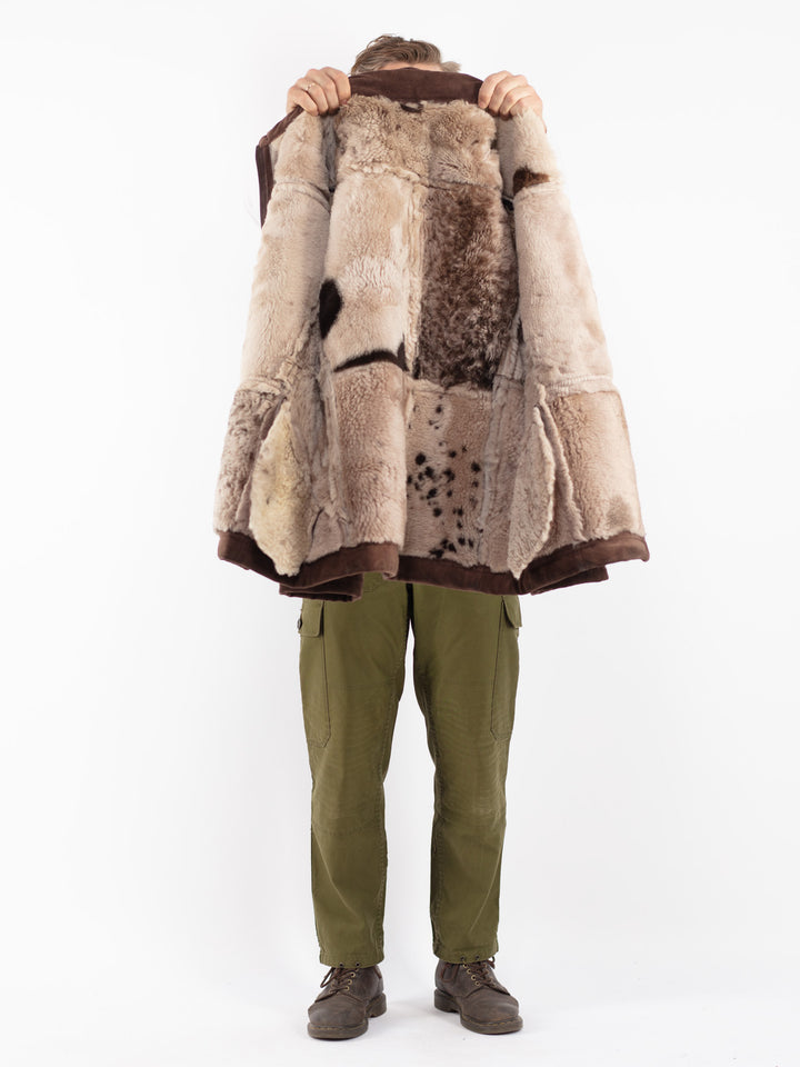 Vintage 70's Men Sheepskin Jacket in Brown