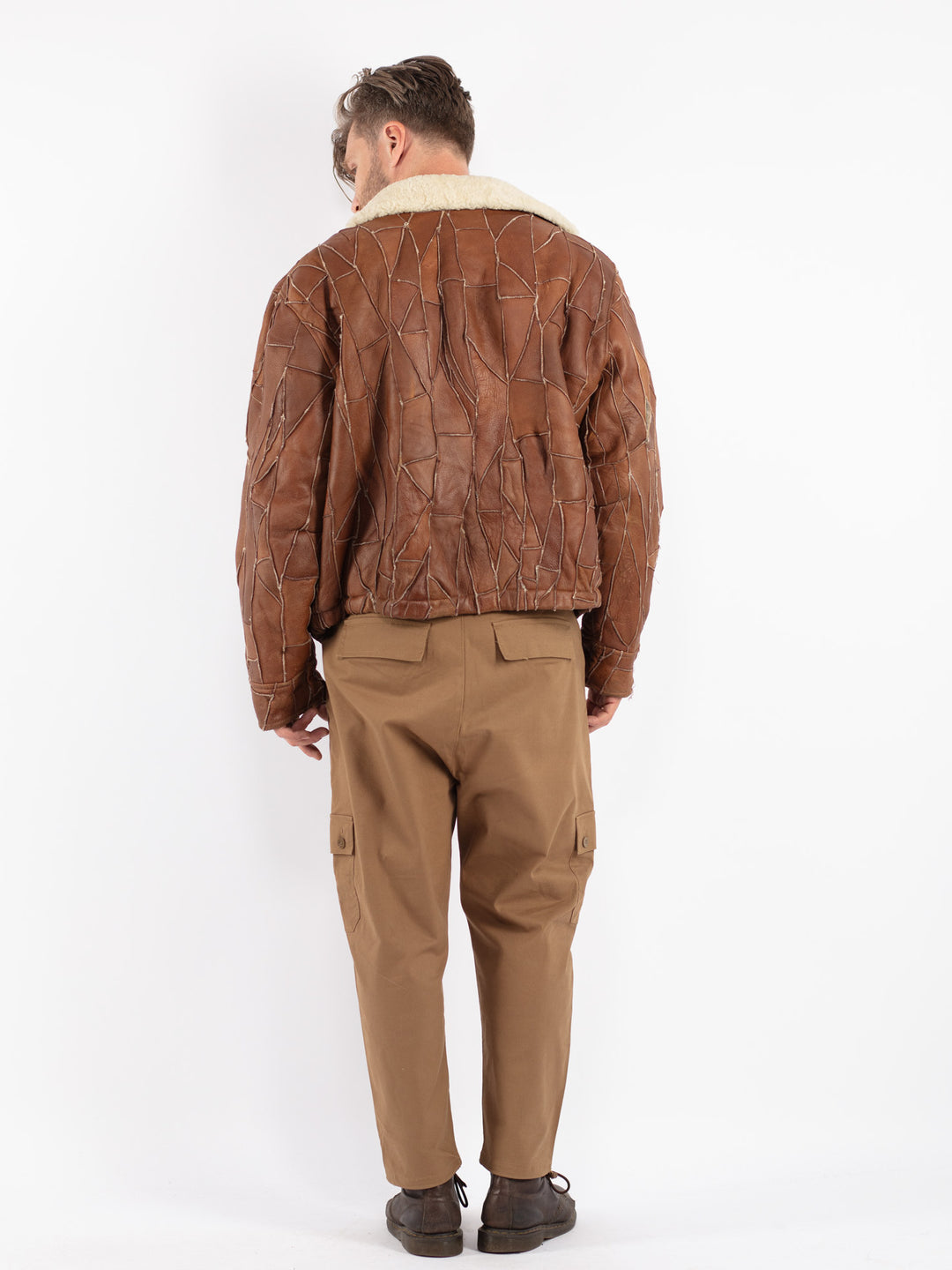 Vintage 70's Men Sheepskin Jacket in Brown