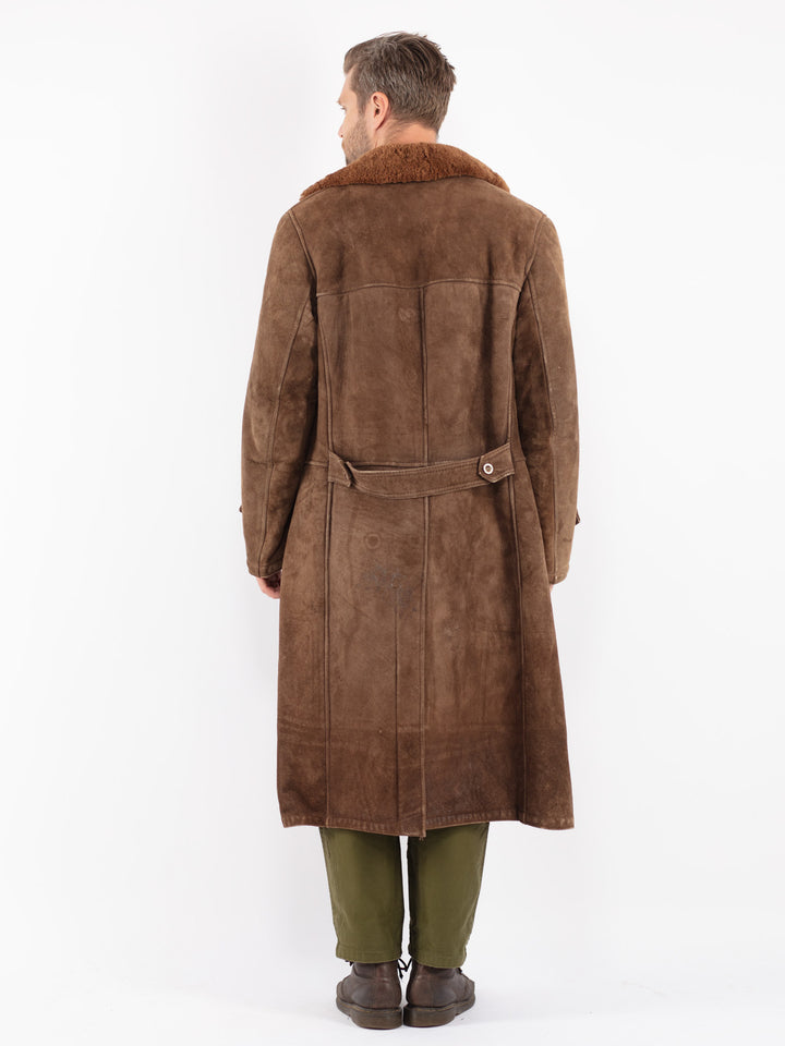 Vintage 70's Men Sheepskin Coat in Brown