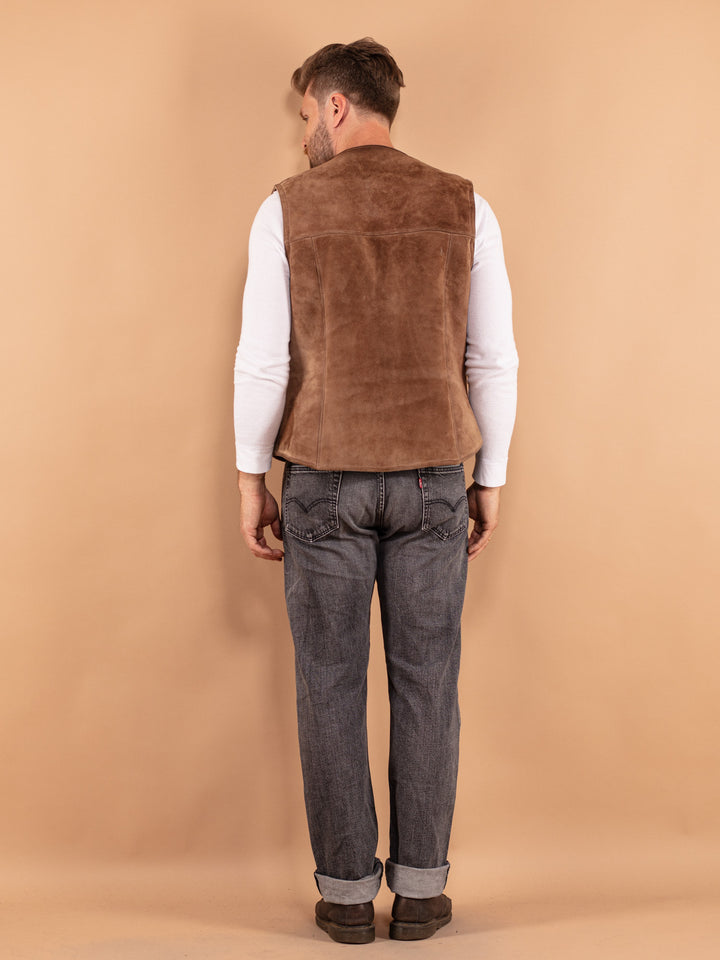 Vintage 70's Men Sheepskin Vest in Brown