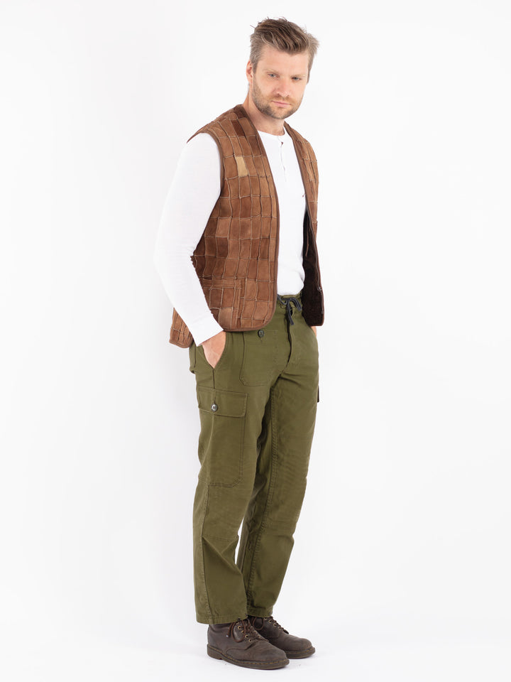 Vintage 70's Men Sheepskin Vest in Brown