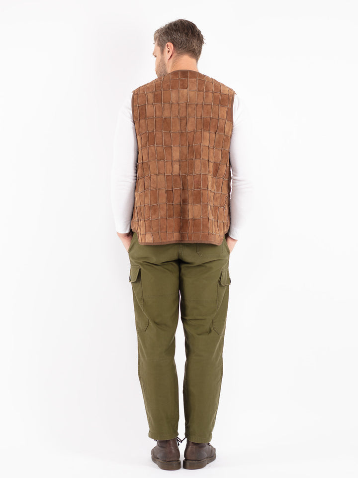 Vintage 70's Men Sheepskin Vest in Brown