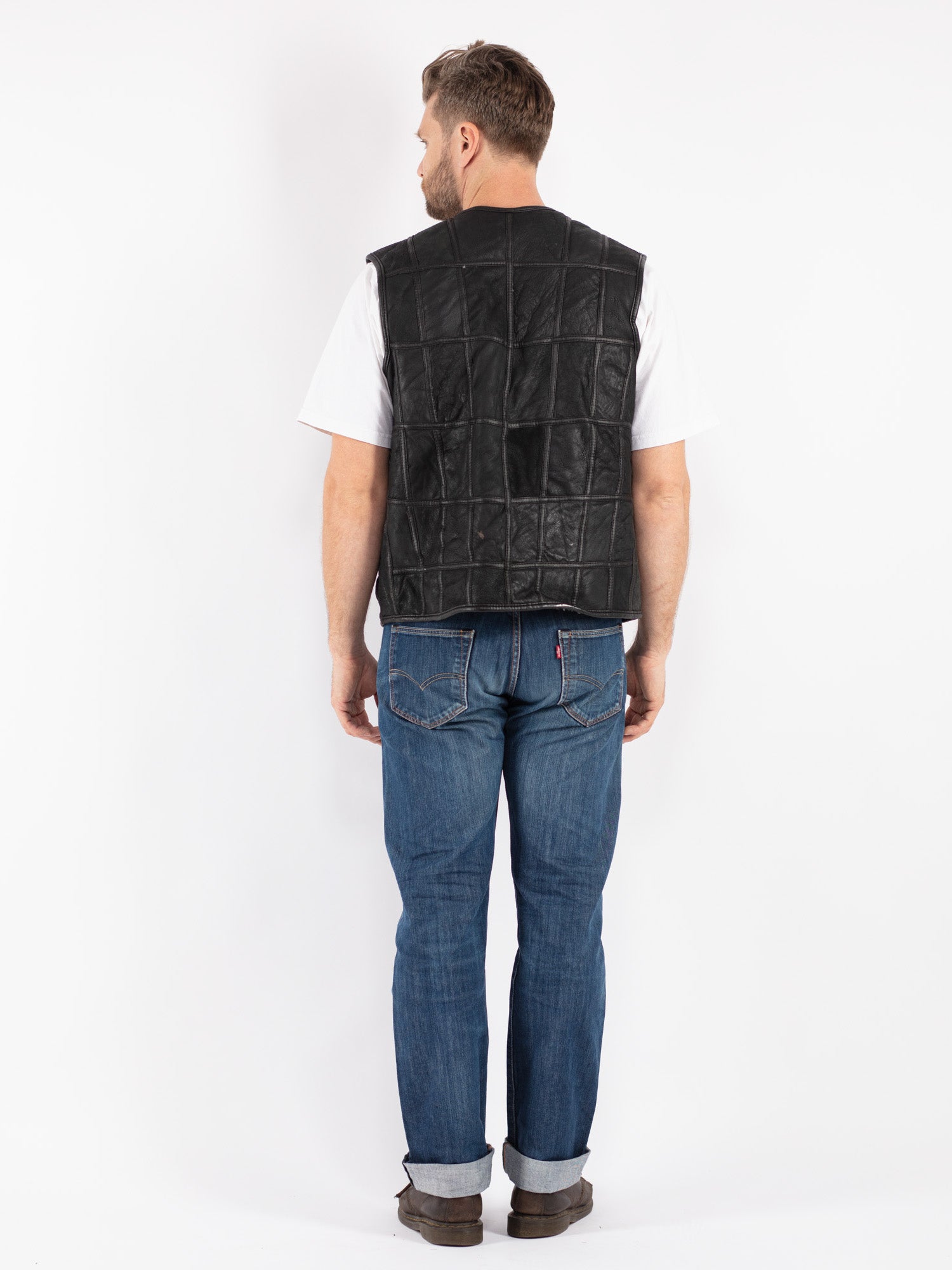 Online Vintage Store | Vintage 70's Men Sheepskin Vest in Black