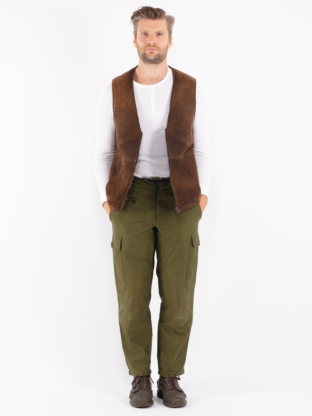 Vintage 70's Men Sheepskin Vest in Brown