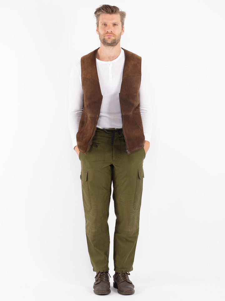 Vintage 70's Men Sheepskin Vest in Brown