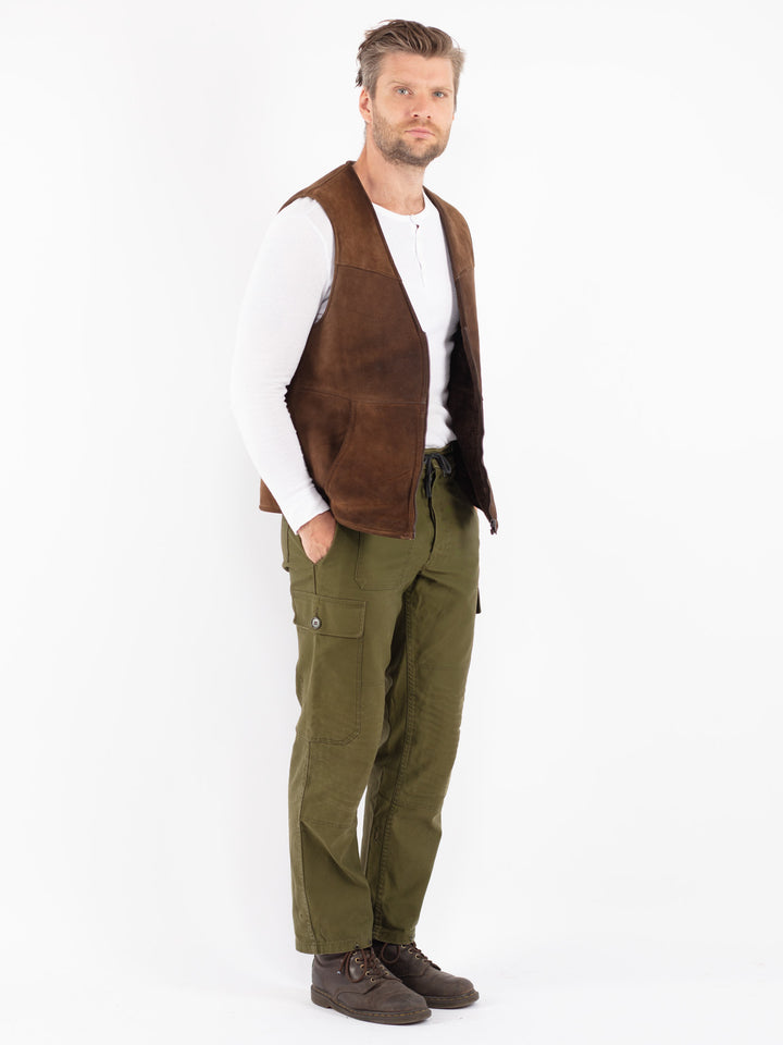 Vintage 70's Men Sheepskin Vest in Brown
