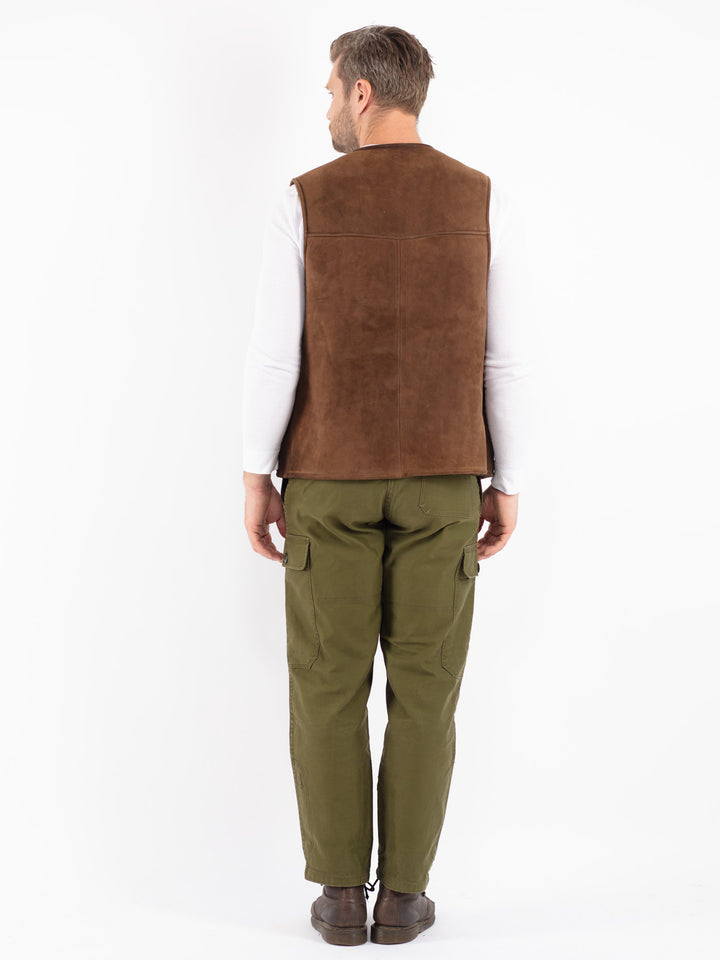 Vintage 70's Men Sheepskin Vest in Brown