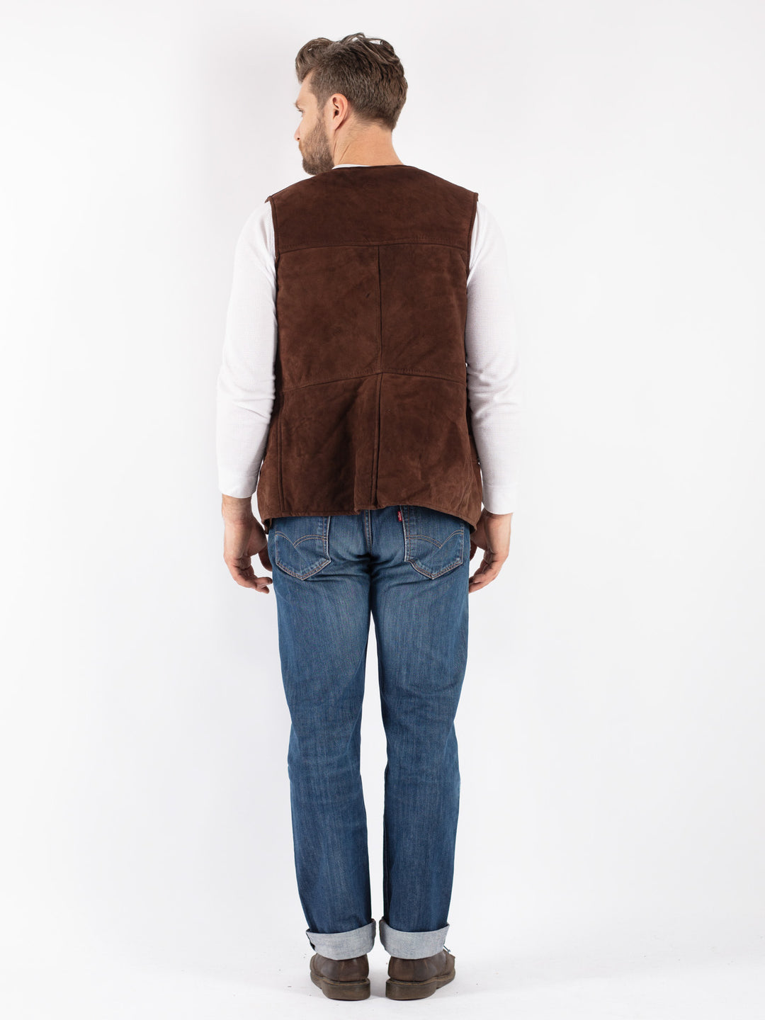 Vintage 70's Men Sheepskin Vest in Brown