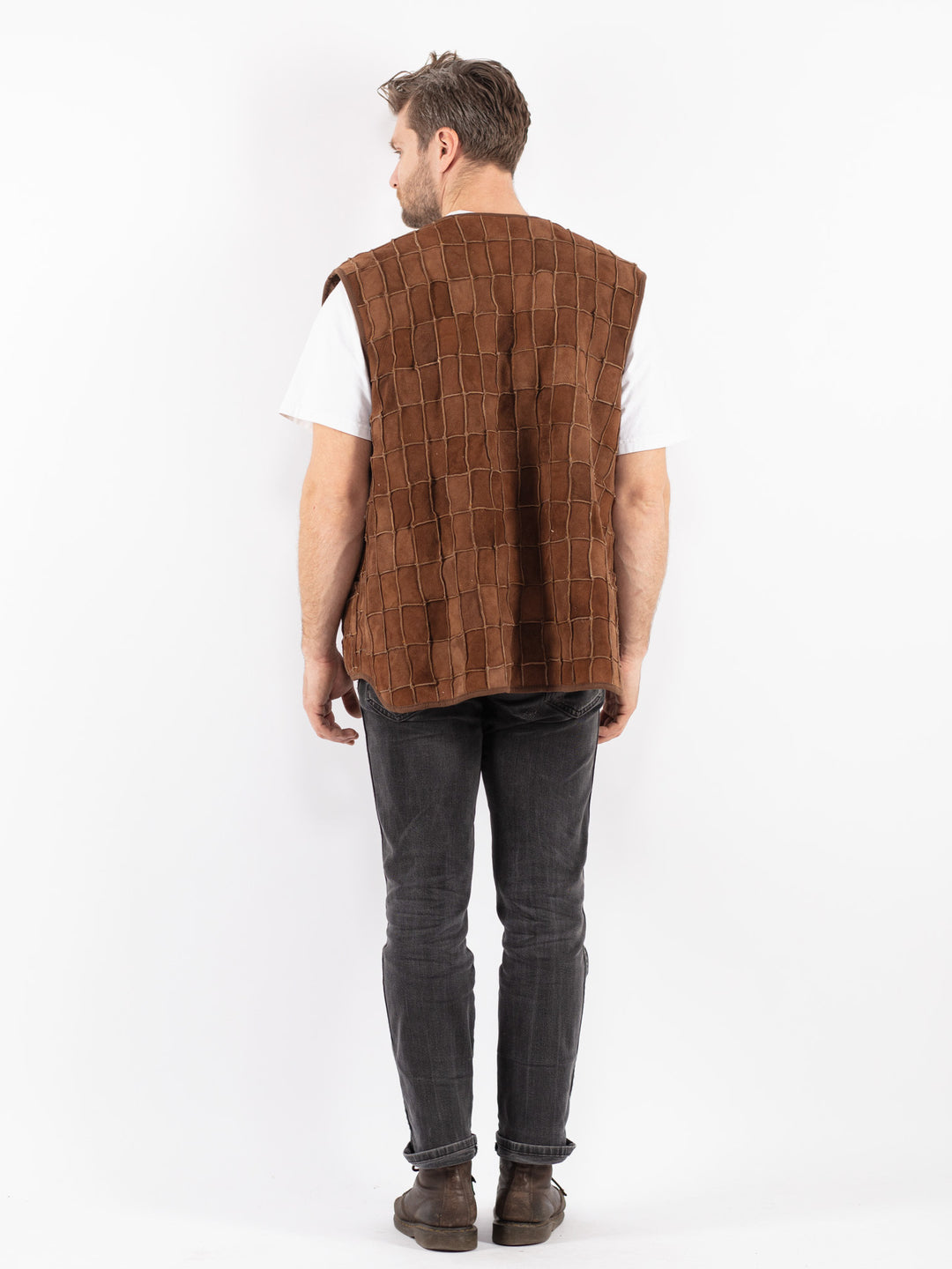 Vintage 70's Men Sheepskin Vest in Brown
