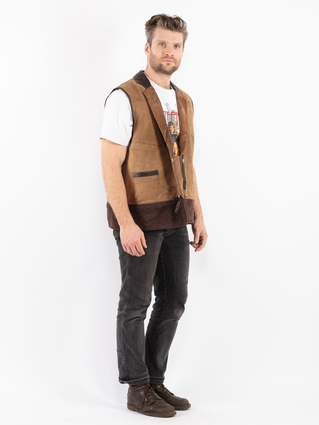Vintage 70's Men Vest in Beige