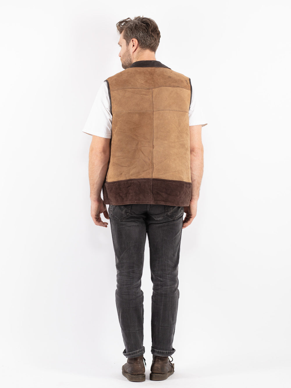 Vintage 70's Men Vest in Beige