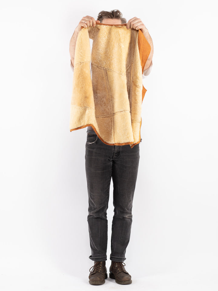Vintage 70's Women Sheepskin Vest in Brown
