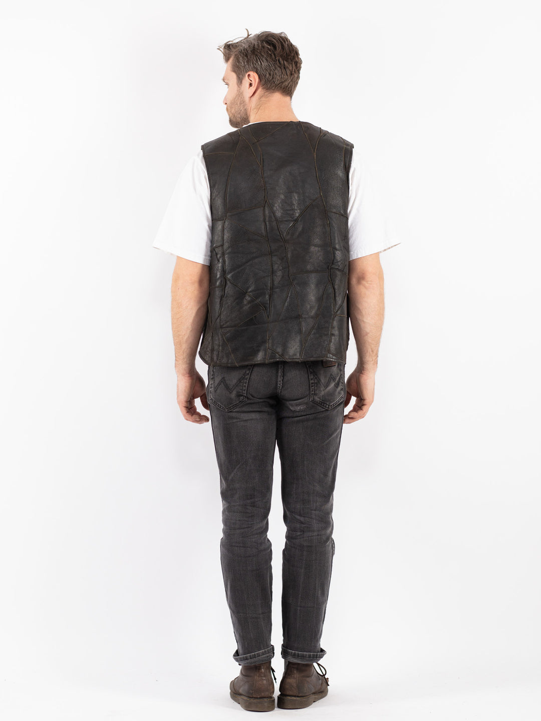Vintage 70's Women Sheepskin Vest in Black