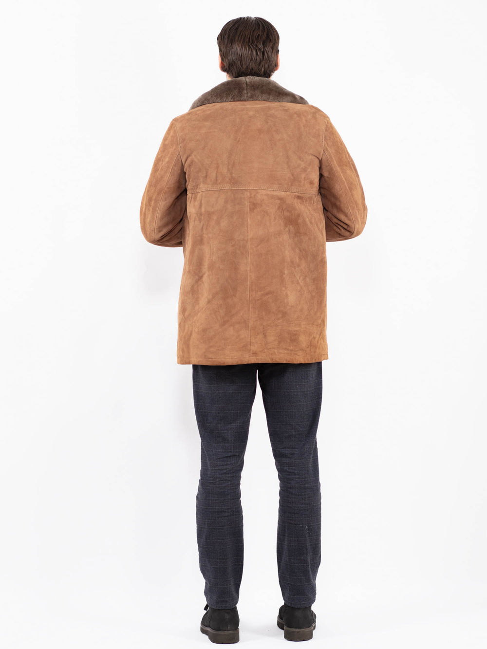 Vintage 70's Men Suede Sherpa Coat in BrownZ2358
