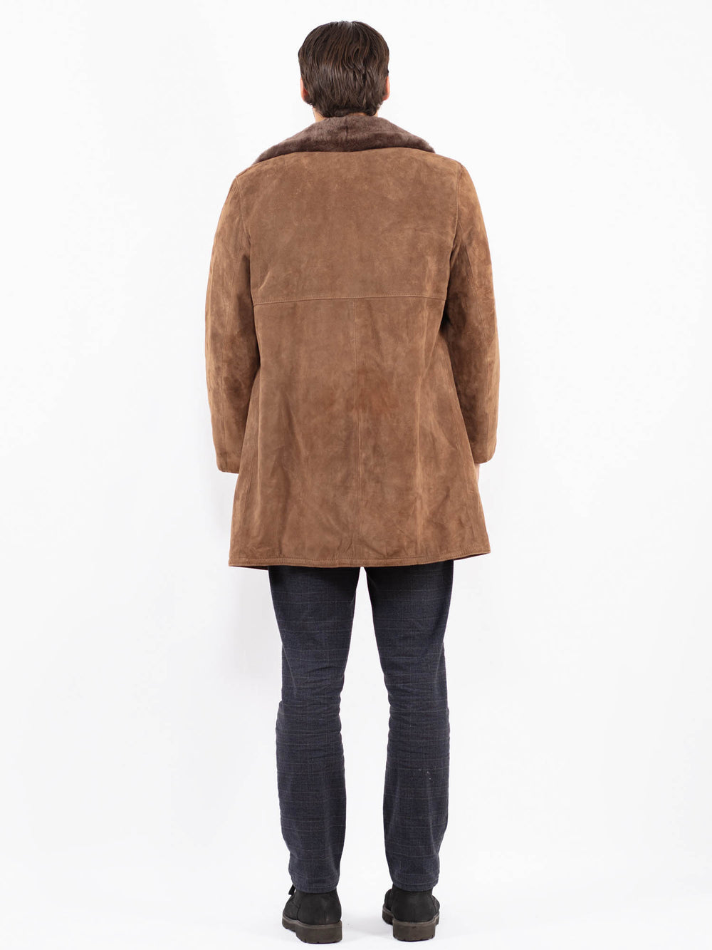 Vintage 70's Men Suede Sherpa Coat in BrownZ2361