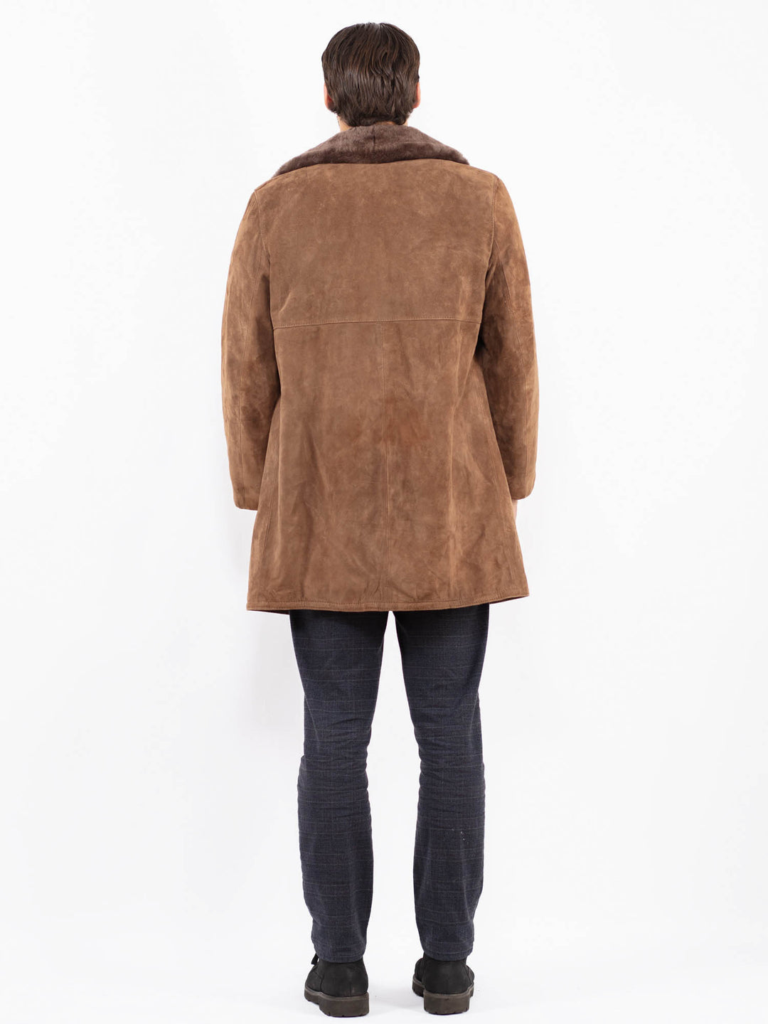 Vintage 70's Men Suede Sherpa Coat in BrownZ2361