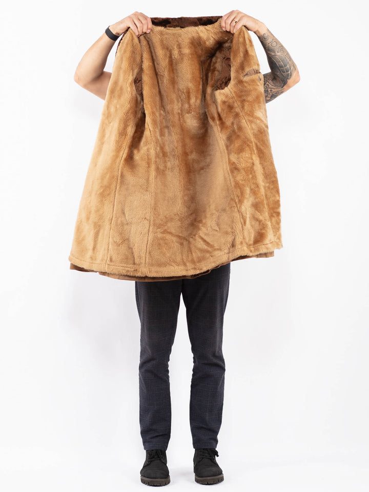 Vintage 70's Men Suede Sherpa Coat in BeigeZ2386