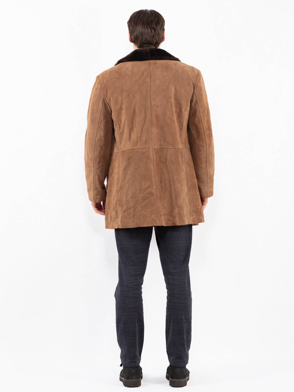 Vintage 70's Men Suede Sherpa Coat in BrownZ2392
