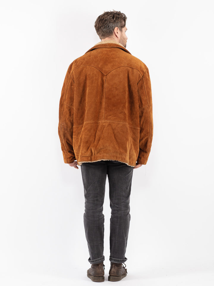Vintage 70's Men Suede Jacket in Brown