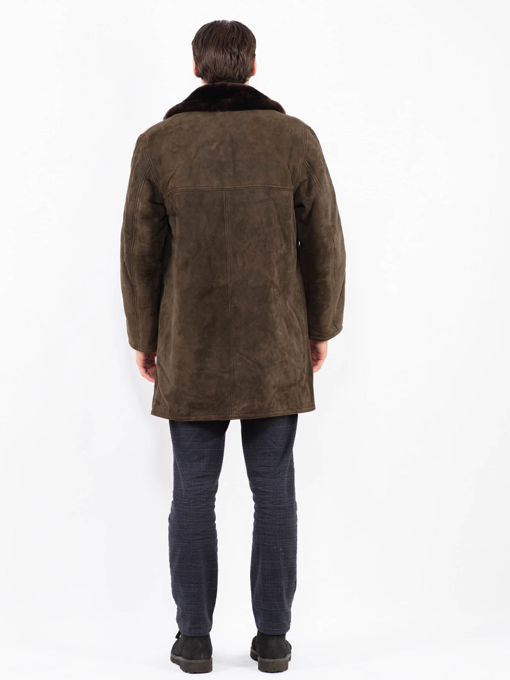 Vintage 70's Men Suede Sherpa Coat in BrownZ2350