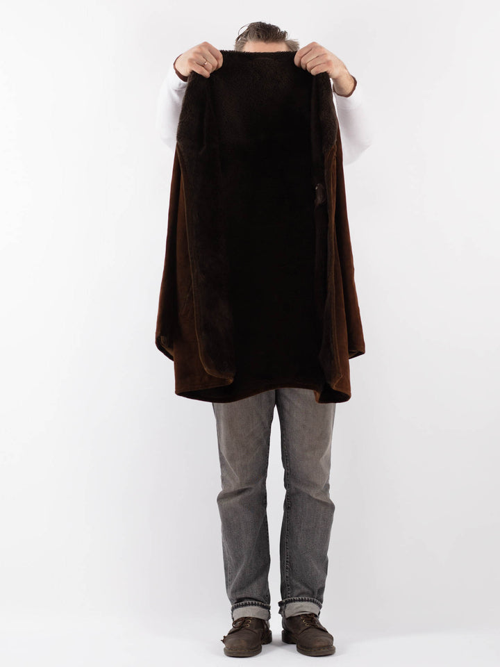 Vintage 70's Men Suede Sherpa Coat in BrownZ1105