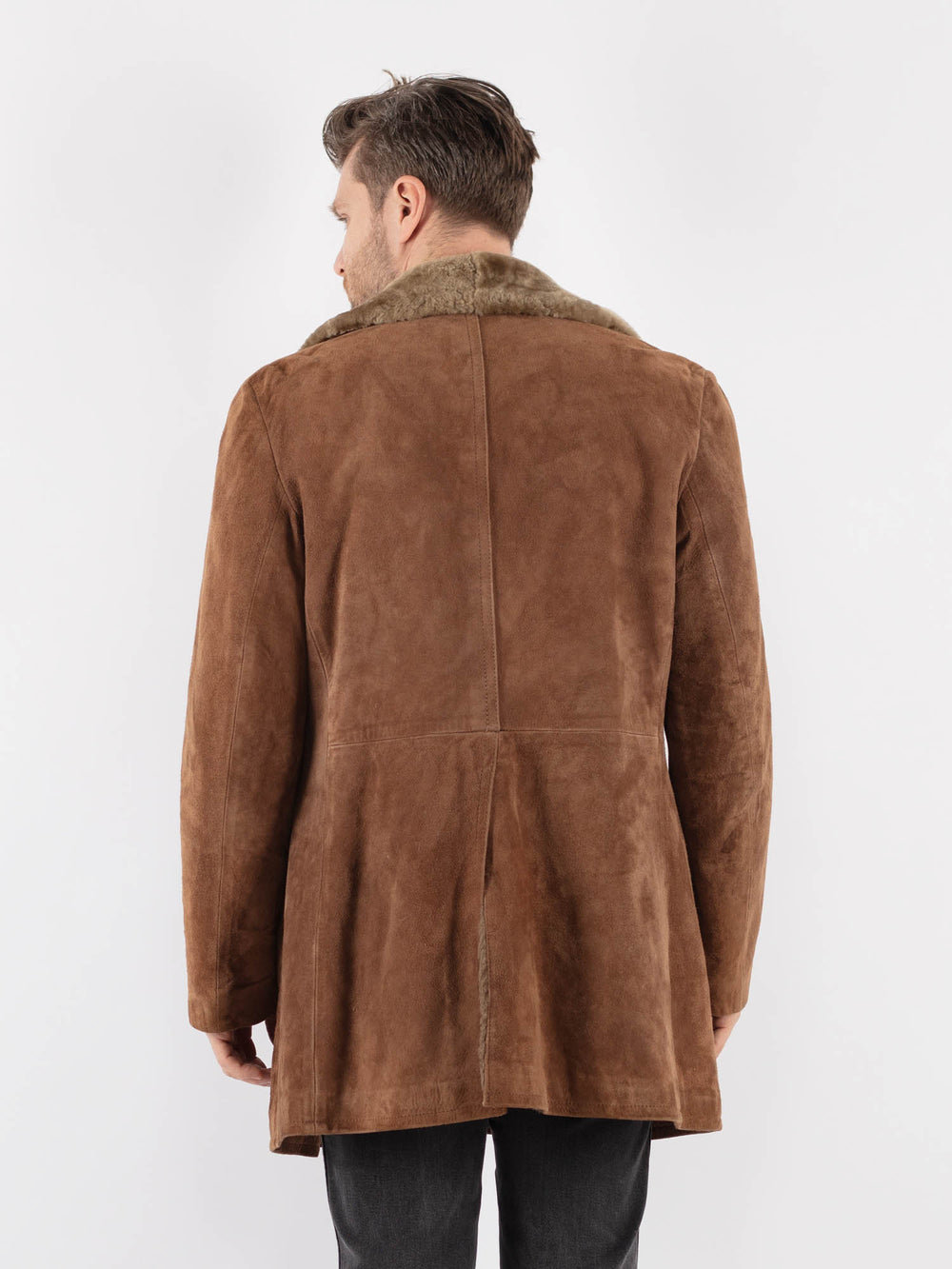 Vintage 70's Men Suede Sherpa in BrownZ776