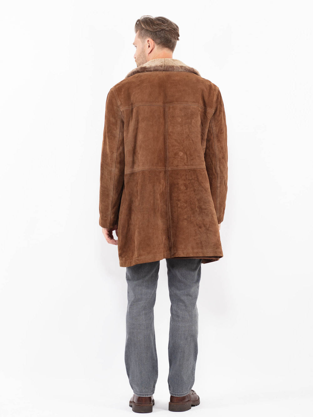 Vintage 70's Men Suede Sherpa in BrownZ2081