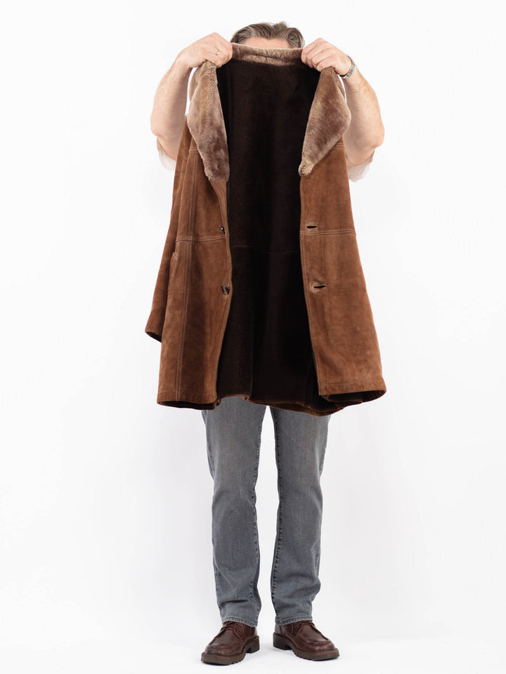Vintage 70's Men Suede Sherpa in BrownZ2081