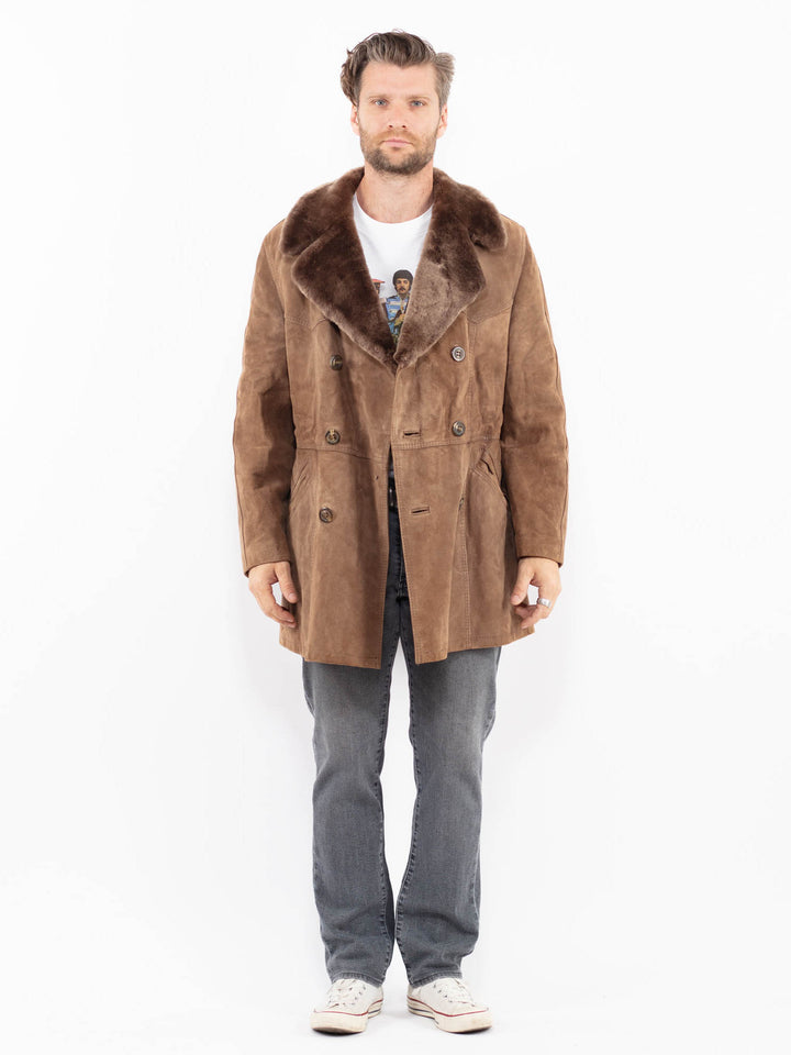 Vintage 70's Men Suede Sherpa in BrownZ1958