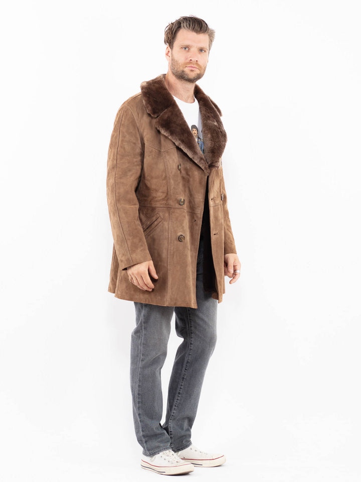 Vintage 70's Men Suede Sherpa in BrownZ1958