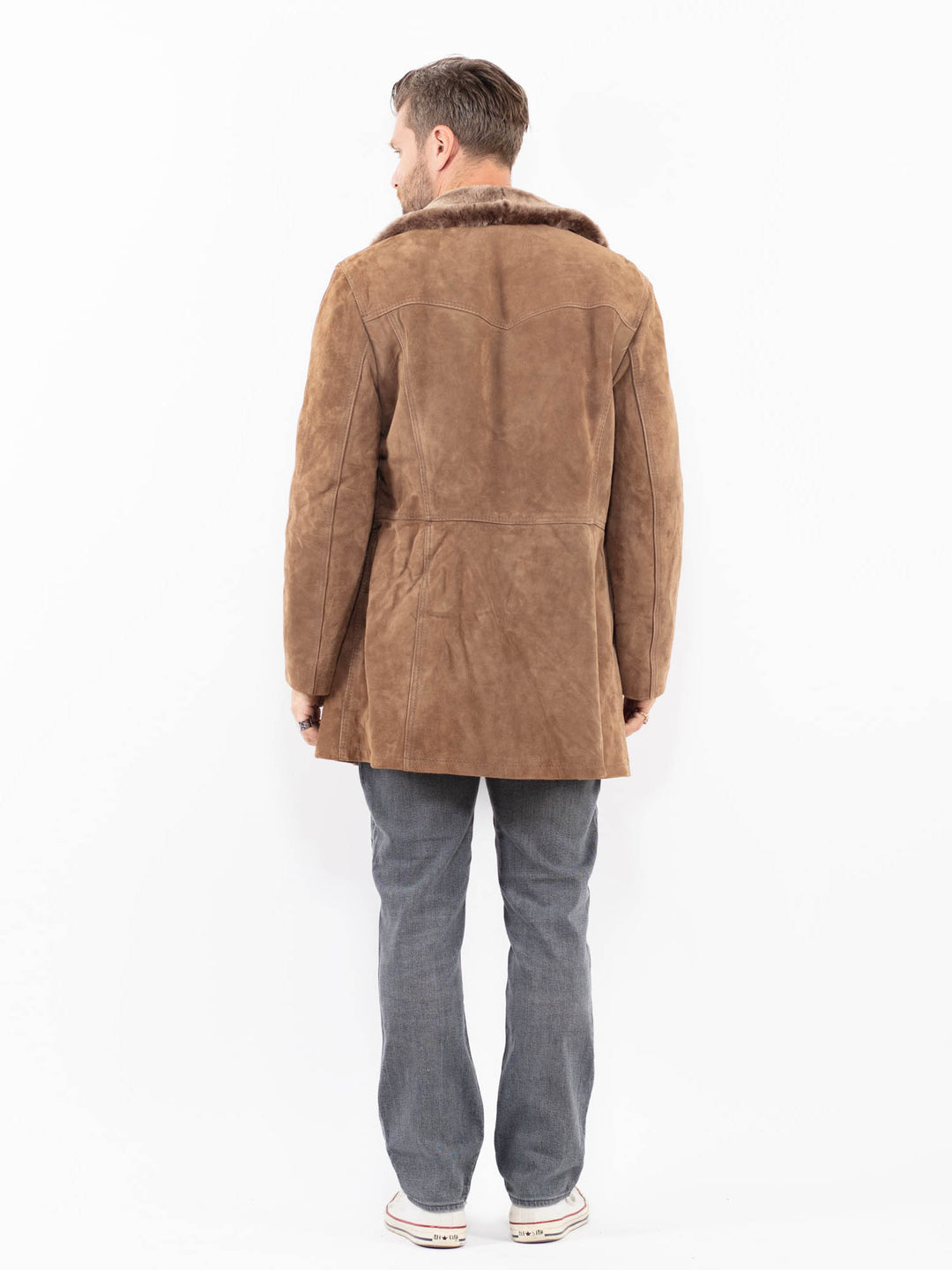 Vintage 70's Men Suede Sherpa in BrownZ1958