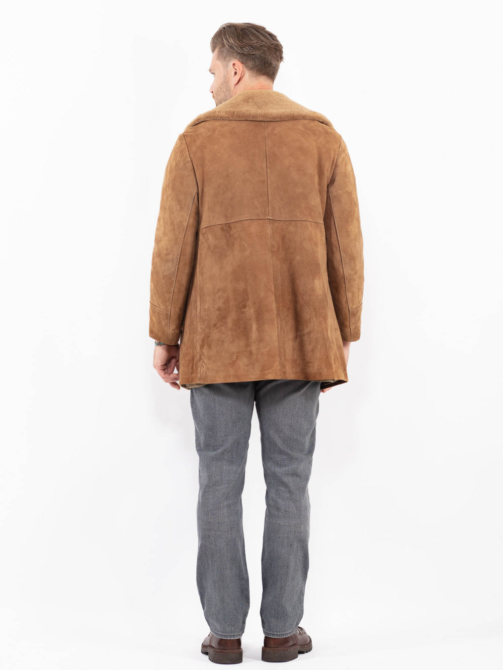 Vintage 70's Men Suede Sherpa in BeigeZ2091
