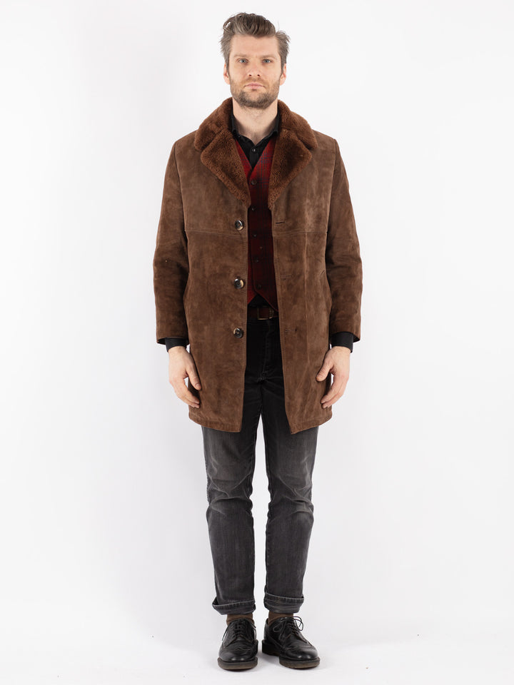 Vintage 70's Men Suede Sherpa in BrownZ228